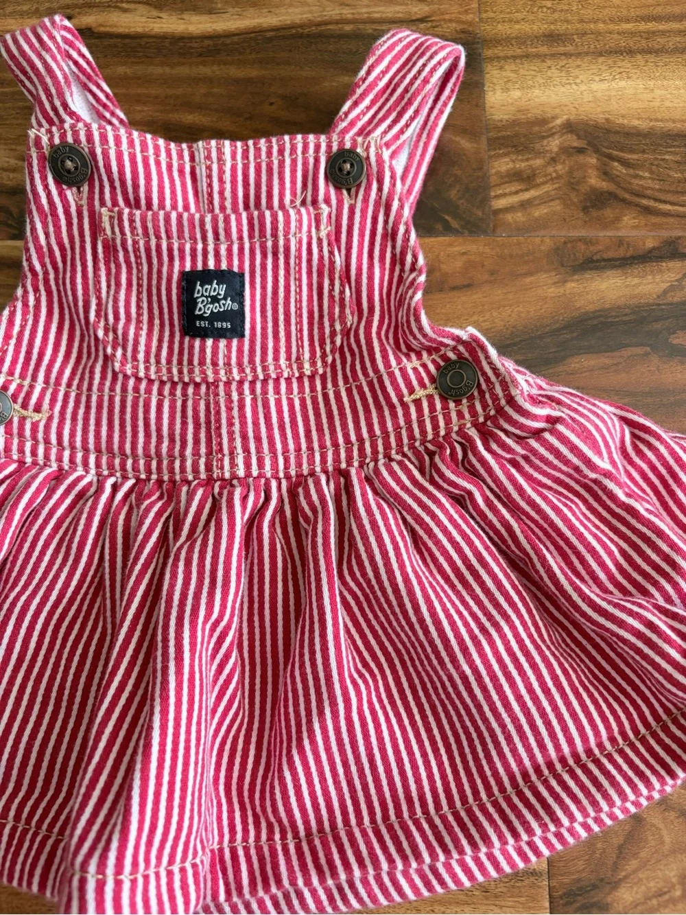 Baby Girl Hickory Red Stripe Terry Jumper Dress OshKosh Baby B’Gosh 6 Months